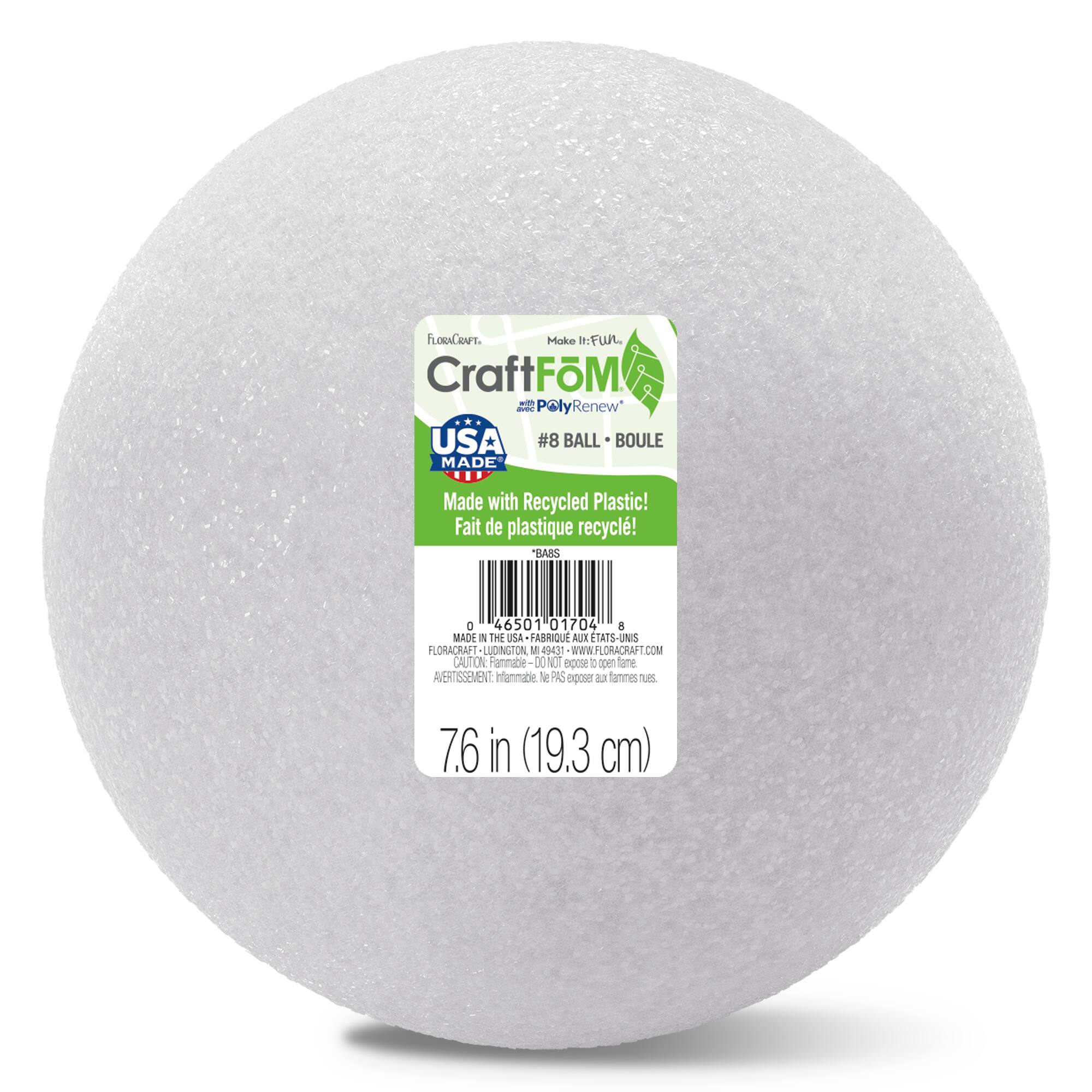 12 Pack: FloraCraft® White Foam Ball, 7.6"